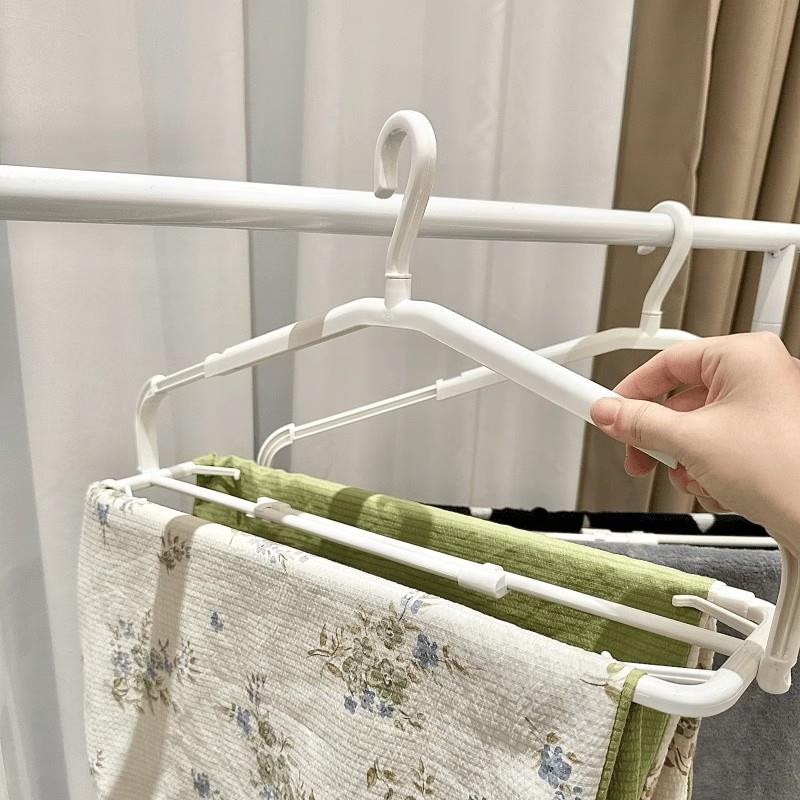 大衣架晒被子床单被套晾衣架家用挂衣可伸缩阳台晾晒浴巾神器专用