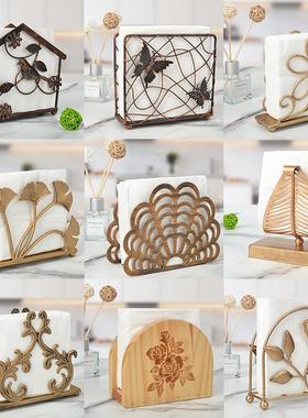 厂家家用创意欧式纸巾架桌面立式铁艺餐巾夹咖啡馆餐巾纸架