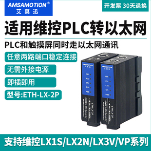 艾莫迅适用维控LX系列PLC转以太网口通讯扩展编程口模块ETH-LX-2P