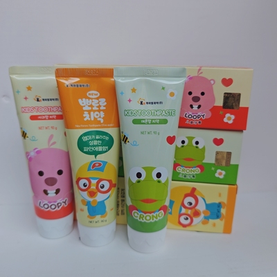 韩国啵乐乐正儿童牙膏3-6-12岁含氟防蛀牙苹果菠萝哈密瓜香宝露露