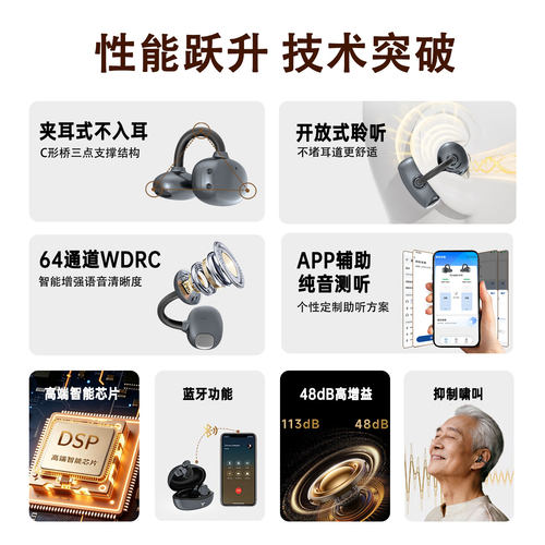 2026年8月新款耳夹式助听耳器老人专用正品十大名牌卫福乐
