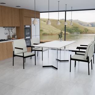 意式极简岩板餐桌家用高端现代简约轻奢高级感桌子餐厅长方形饭桌