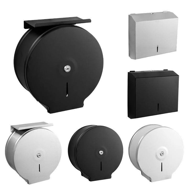 不锈钢304大盘擦手大卷纸巾盒酒店卫生间公共厕所宾馆圆形卷纸架