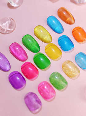 oxxi 6色天马流星日式基料罐装奶奶昔色胶送卡纸 夏季流行冰透色