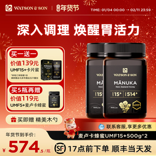 沃森父子麦卢卡蜂蜜UMF15+500gSKP商场同款囤货装正品纯正天然