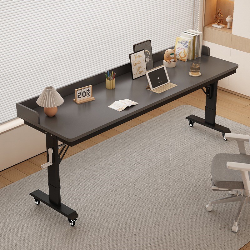 书桌可移动可升降跨床桌小户型长条床边桌实木双人学习桌子工作台