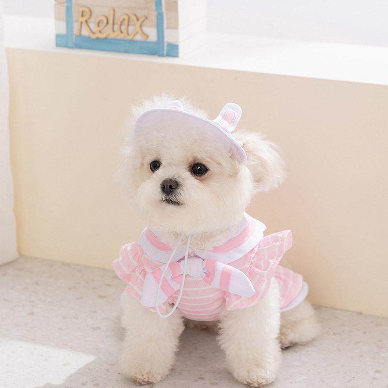 狗狗衣服春夏季薄款透气海军领情侣装两件套裙子比熊猫咪宠物服饰
