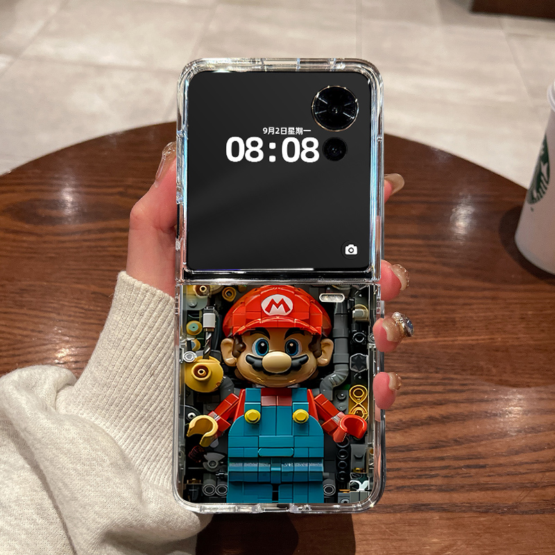 适用荣耀magicvflip2手机壳honor新款magic v flip折叠屏超薄透明超大马里奥全包防摔男女款硬壳保护套