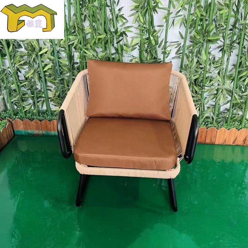 户外休闲防水防晒花园露台庭院阳台单人藤编家具藤椅塑木桌椅组合