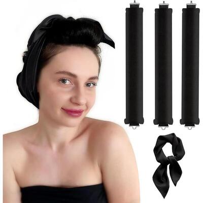Heats Curling Rod Headband Overnight Curls with Scarf No