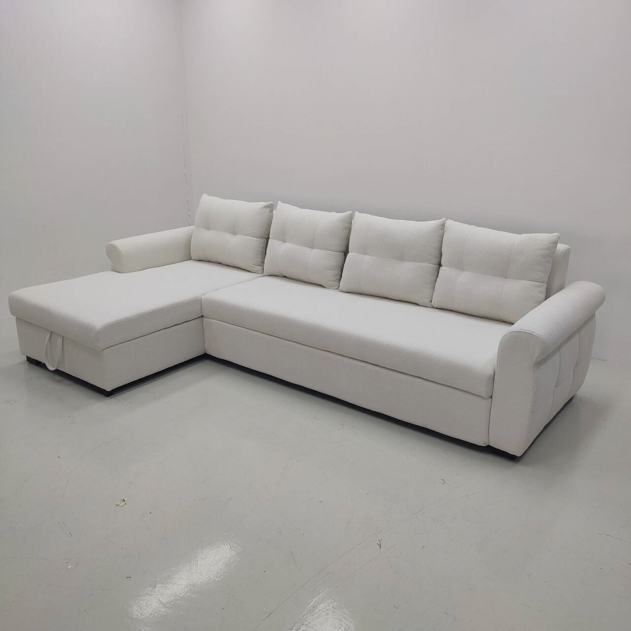 现代简约多功能奶油风沙发床可储物中小户型L型转角客厅两用沙发