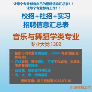 26届音乐与舞蹈学类校招秋招春招国企央企社招招聘信息汇总表