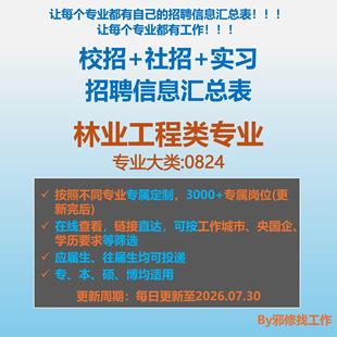 26届林业工程类校招秋招春招国企央企社招实习招聘信息汇总表