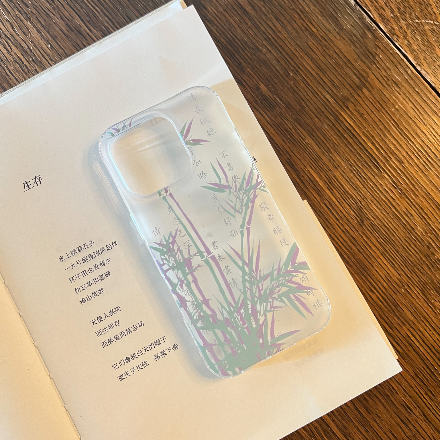 叶菽原创定制《竹词》新中式国风清冷小众高级感IMD双层适用苹果13/14/15/16promax磨砂竹子古典iPhone手机壳
