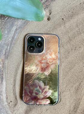 叶菽原创定制《鎏金荷》新中式国风小众高级感IMD双层适用苹果14/15/16/17promax富贵荷花iPhone苹果秋手机壳