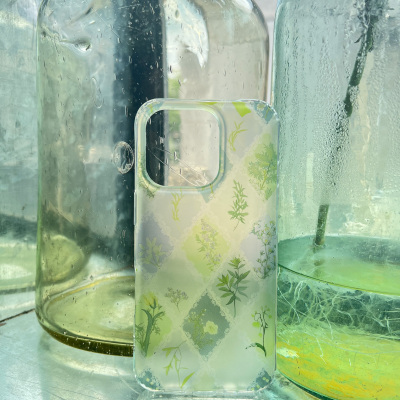 叶菽原创定制《菱草》新中式国风春意小众高级感IMD双层适用苹果17/14/15/16promax艺术iPhone磨砂手机壳