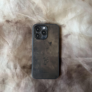 国风小众高级PC磨砂适用苹果17 叶菽原创定制 15promax不会撞壳 侘寂新中式 手机壳 草木蝶