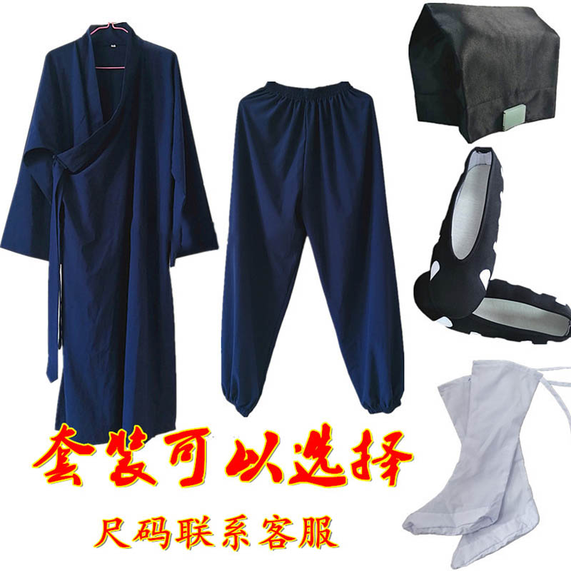 道士服装男道袍长短褂夏