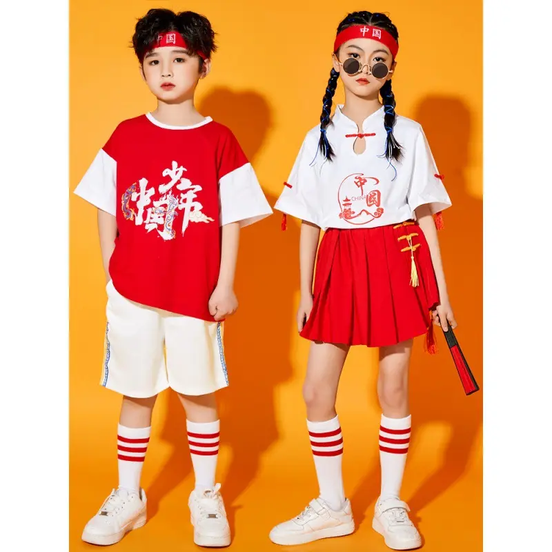 六一儿童啦啦队演出服中国啦啦操