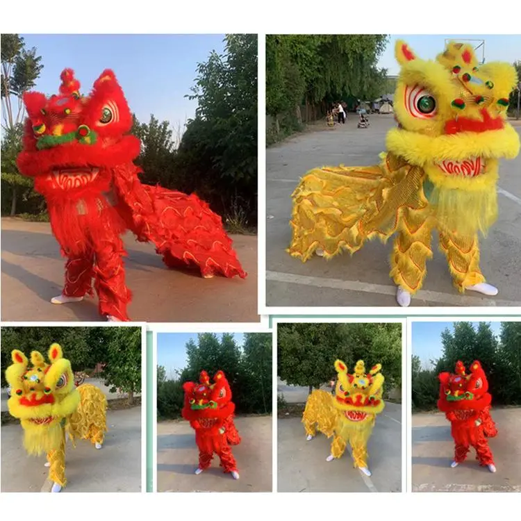 南狮舞狮道具舞龙北狮仿羊毛全套