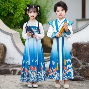 汉服男童儿童古装国学服演出服中小学生书童朗读三字经表演服现货