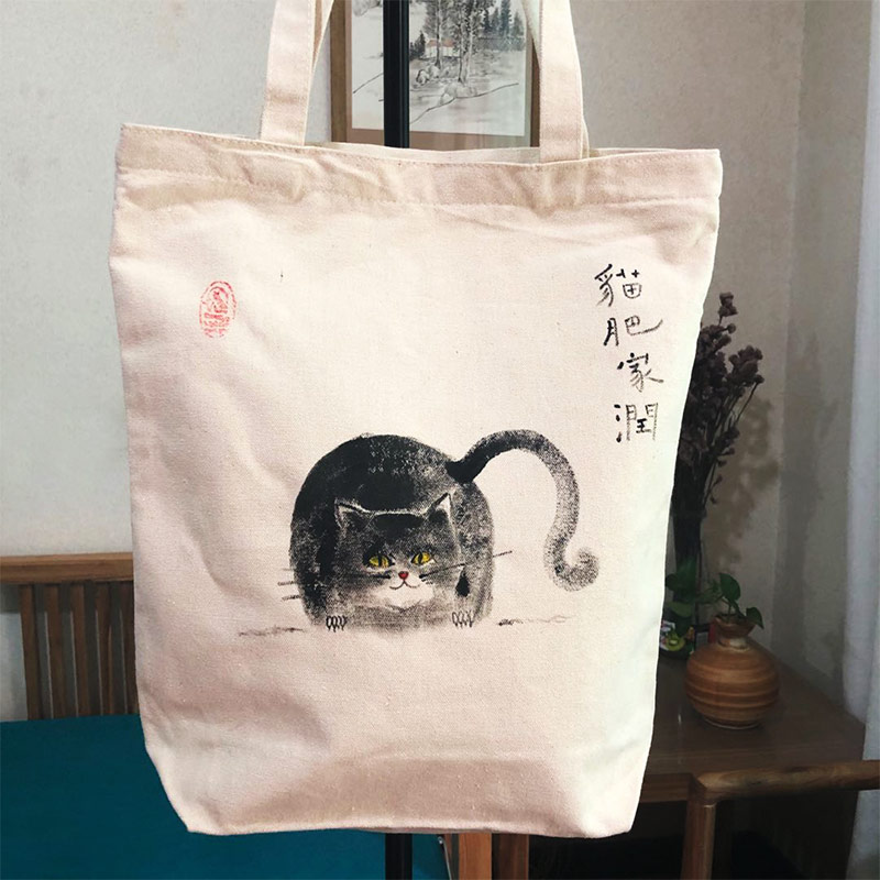 手绘清新文艺时尚帆布袋