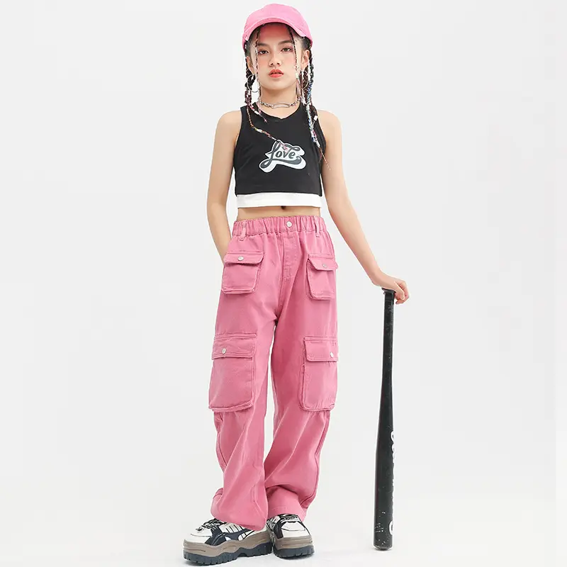 爵士舞服装女童背心裤子舞蹈培训