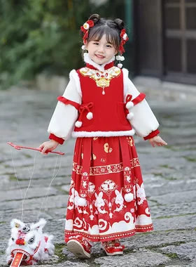 新款拜年服女童加厚儿童汉服冬季