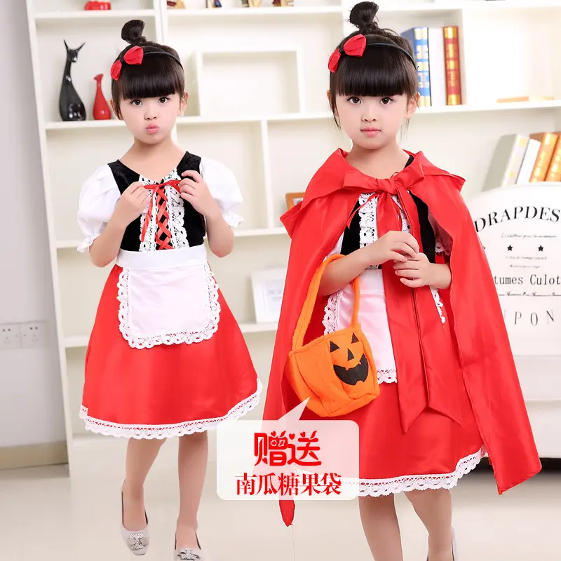 万圣节儿童小红帽演出服幼儿