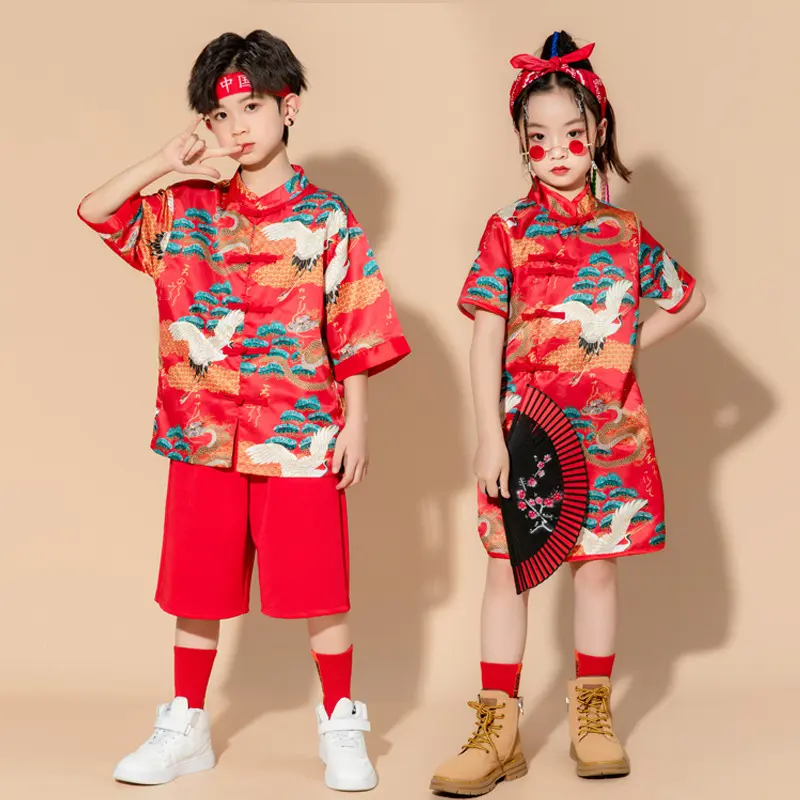 女童旗袍夏季薄款新款中唐装汉服