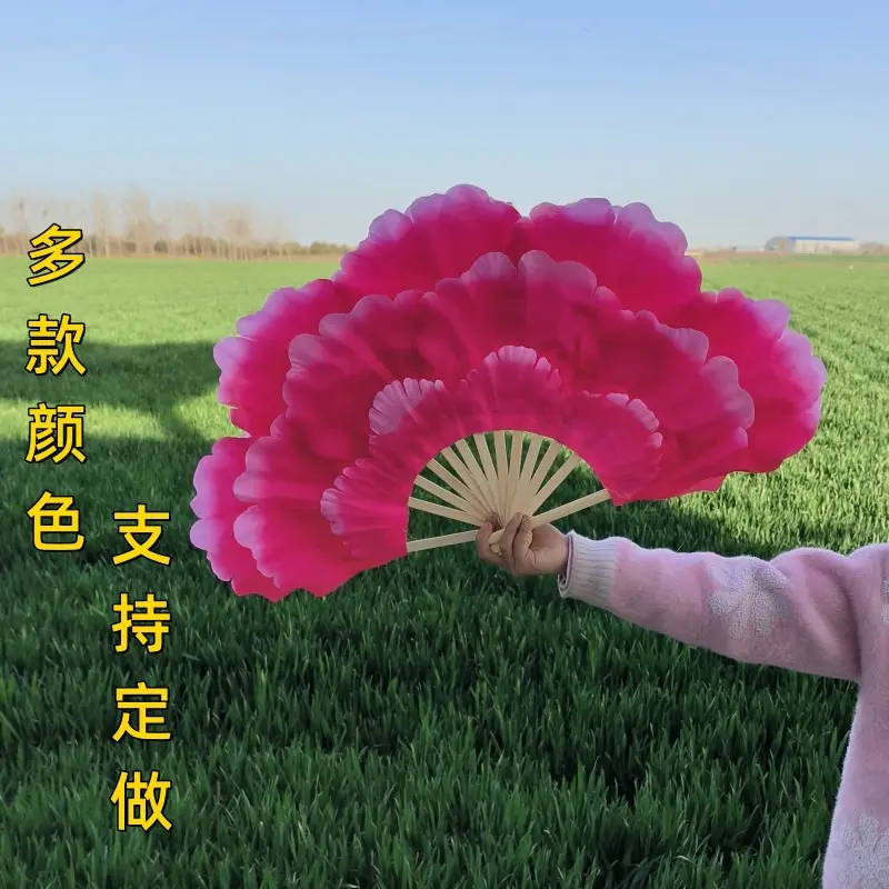 六一专用表演扇儿童花瓣扇双面