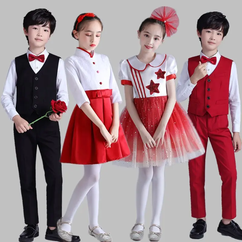 儿童合唱服演出服男女童背带裤