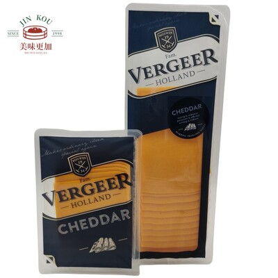 荷兰原装进口VERGEER原制红车达奶酪片200g 500g橘红切达芝士