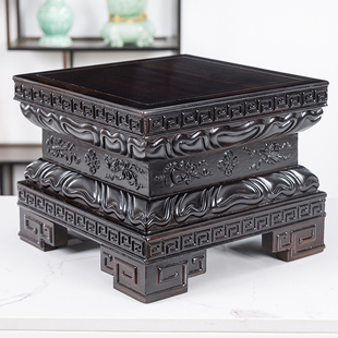 实木佛像加高金刚台底座正方长方形如来关公貔貅菩萨观音财神宝座