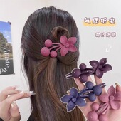 盘发发夹后脑勺一字夹女2025新款 发卡夹子花朵鸭嘴夹花花抓夹头饰