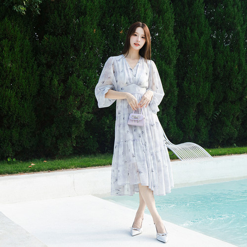 【正品】美姿宝莲MIXMAX&Ins2025春专柜同款长袖连衣裙