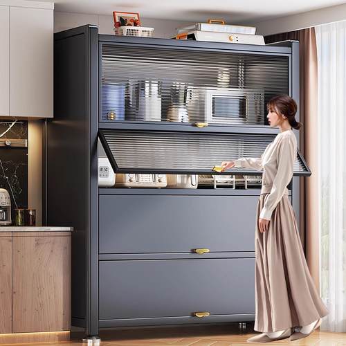 厨房置物架落地多层家用餐边收纳多功能微波炉橱柜储物碗柜子