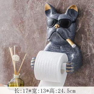 创意可爱斗牛犬卷纸挂架厕所卫生间浴室厨房壁挂式 免打孔纸巾筒盒
