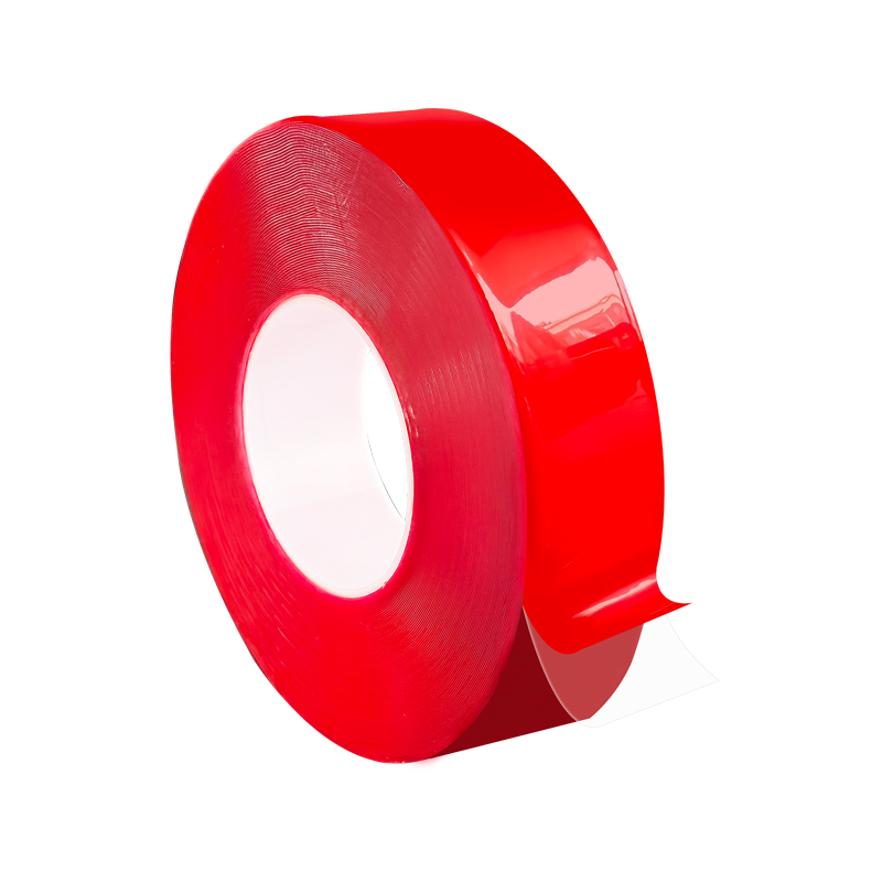 纳米双面胶带红色透明胶带贴条高粘度压克力强力固定墙面免钉背胶
