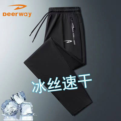 Deerway/德尔惠夏季薄款大码丝滑弹力透气休闲宽松速干裤子