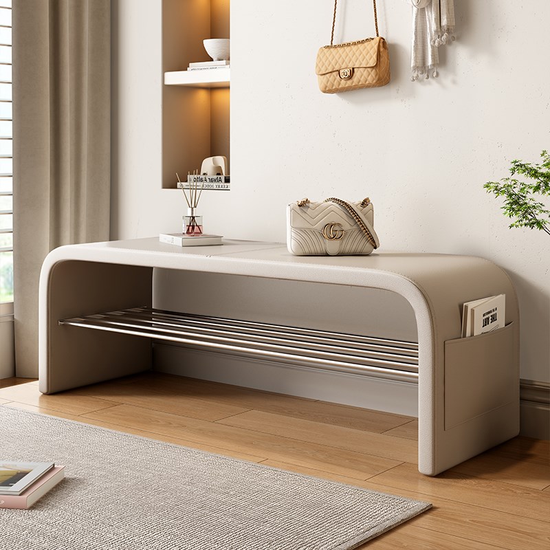 现货速发进门可坐穿鞋柜一体入户卧室床尾长条凳门口换鞋凳家用轻