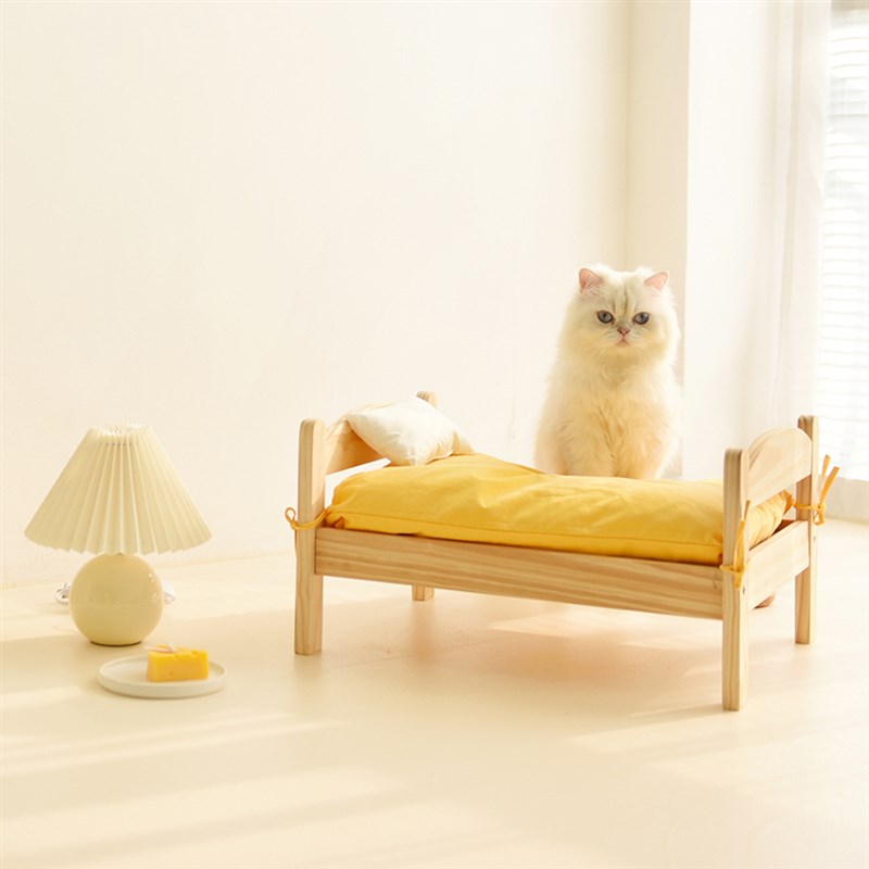 现货速发元気喵丨oof猫床实木床可爱猫窝春季狗窝狗床猫咪用品