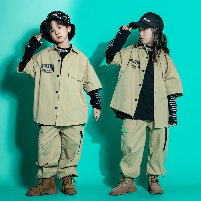 快速发货少儿街舞服装酷帅男孩嘻哈架子鼓套装卡其hiphYop女爵士,女装/女士精品,民族服装/舞台装,淘宝优惠券,粉丝福利购,淘宝优惠卷