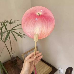 苹果扇子蒲扇夏天女小随身携带便携手摇扇家用高颜值学生2025新款