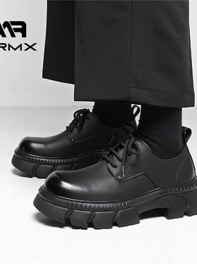MRMX皮鞋男2025新款休闲真皮商务正装高级感大头增高厚底德比鞋