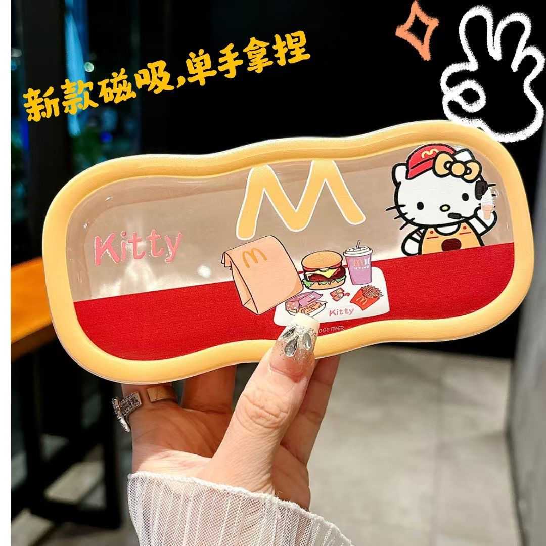 透明眼镜盒凯蒂猫新款磁吸简约透明高颜值可爱学生近视眼收纳盒子