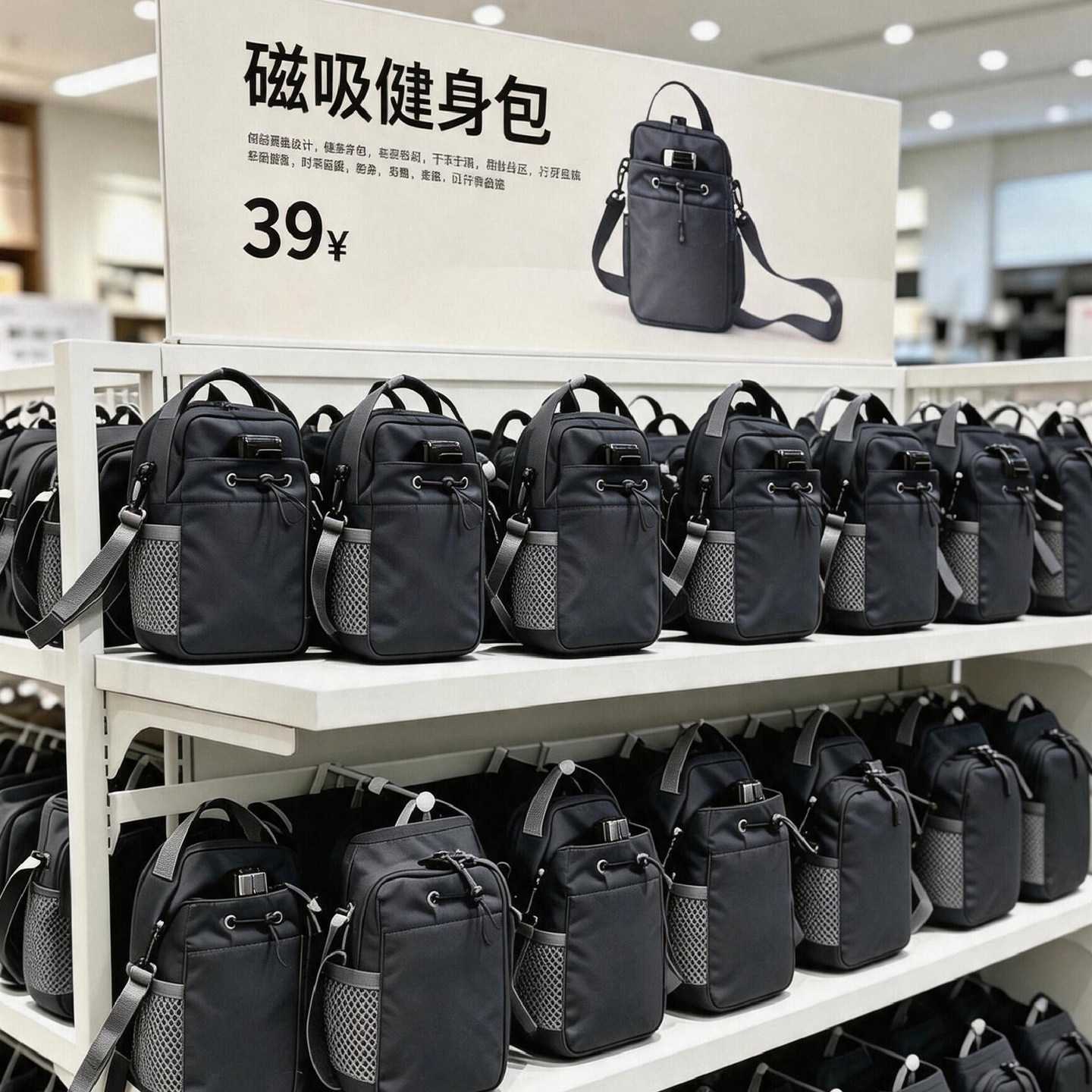 磁吸健身包水壶套水杯包大容量运动斜挎包手机耳机收纳包骑行便携