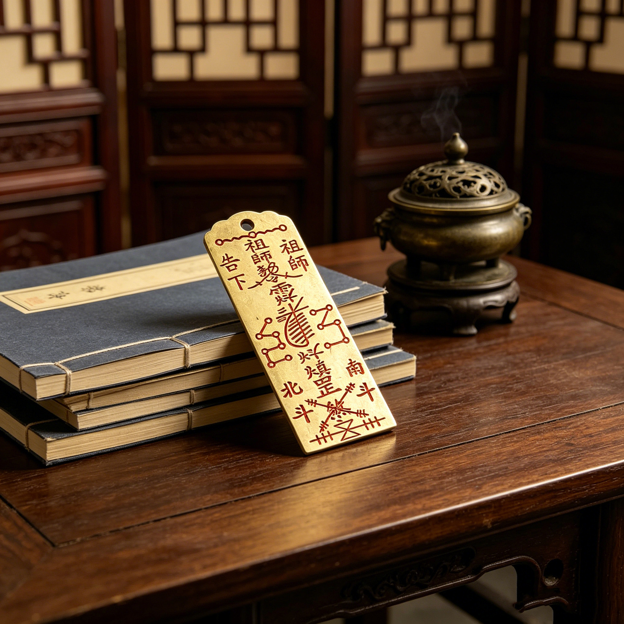 朱砂仿黄铜祖师门挂钥匙扣