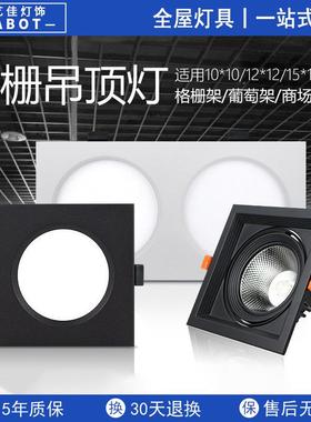 led格栅灯15x15铝网格悬吊式天花板双头10*20黑色葡萄架专用方形