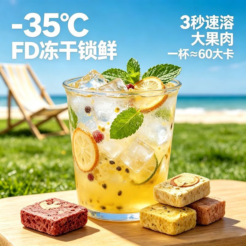 冻干果茶块速溶饮品冲泡